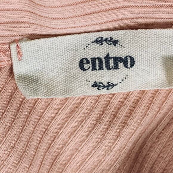 💰Entro Powder Pink Ribbed Knit Cross Neck Bodysuit Women’s Size Large - Picture 5 of 6